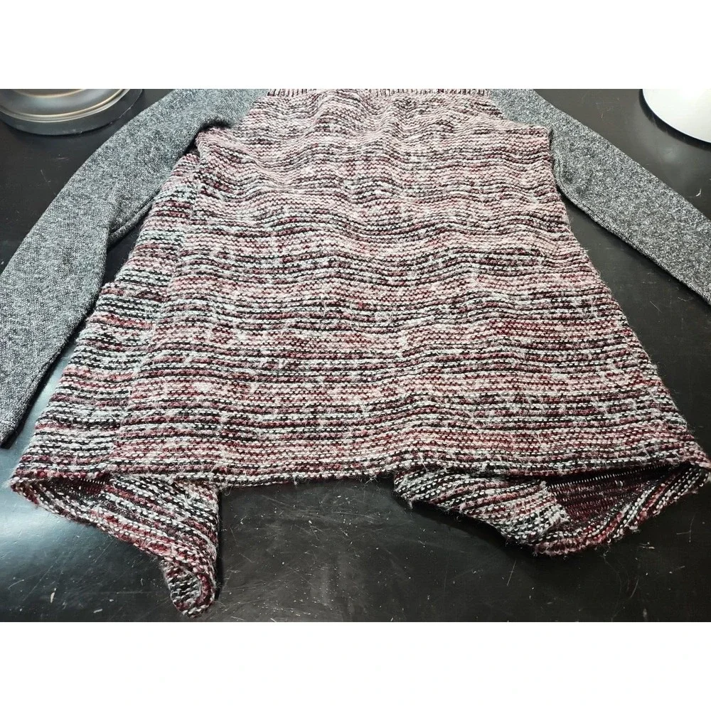 Lucky Brand Cardigan Size W/Sm Sweater Gray Red Open Front Cardigan Western *EUC - Picture 11 of 16